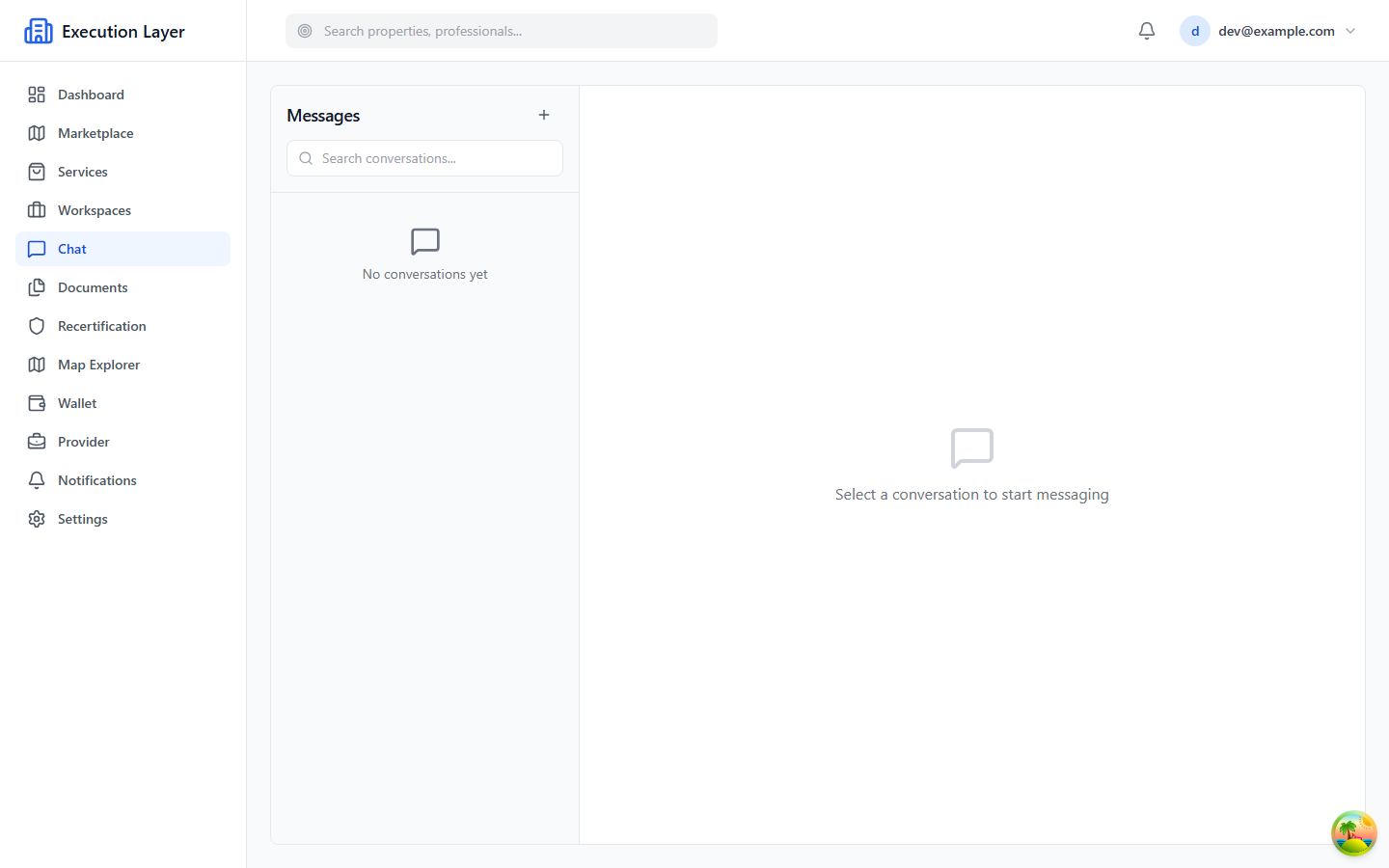 Threaded messaging view with mentions.